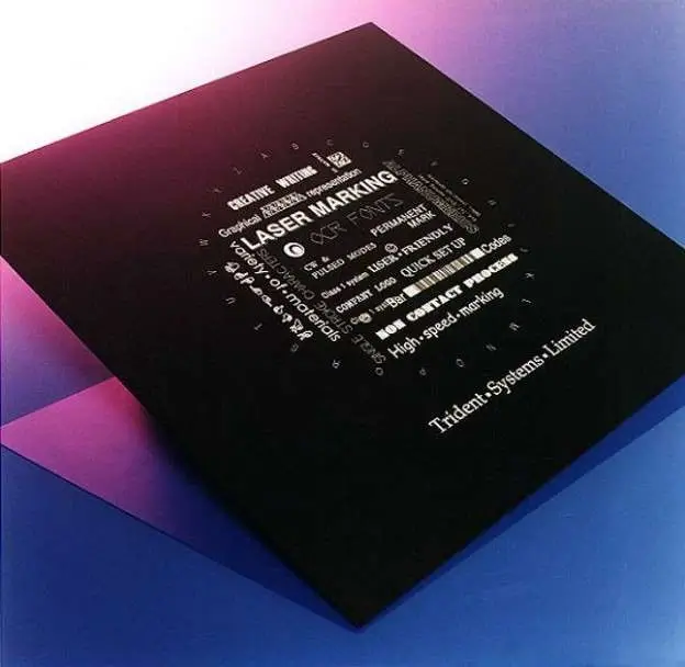 Laser engraving anodised aluminium display panel