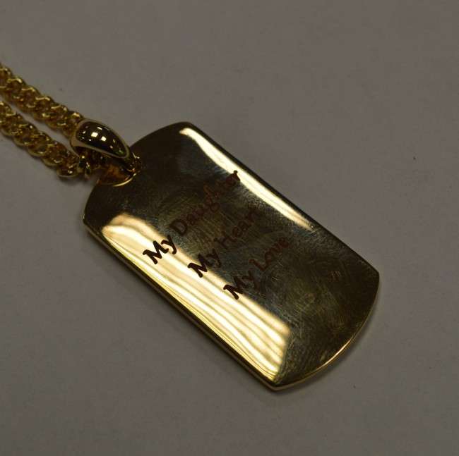 Laser engraving gold jewellery