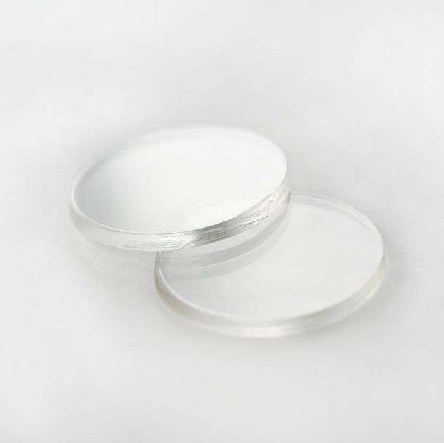 Laser cut clear acrylic circles