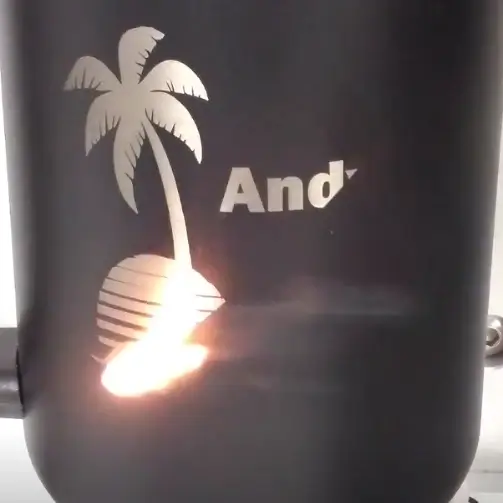 Laser marking a mug