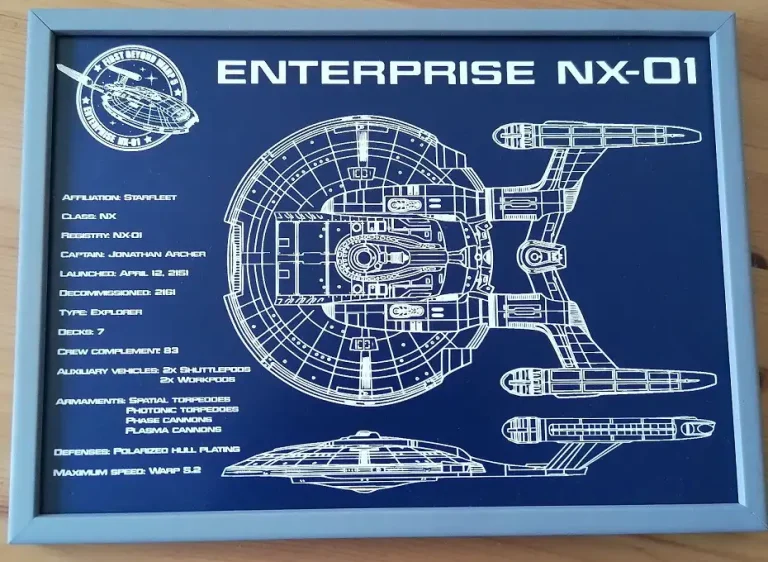 Laser Engraving Services near Crawley - Dual Ply Acrylic - USS Enterprise NX-01 How to laser engrave acrylic