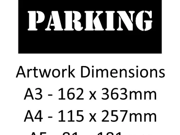 Private Parking Stencil - Mylar A5/A4/A3