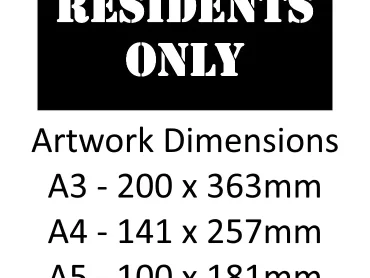 Private Residents Only Stencil - Mylar A5/A4/A3