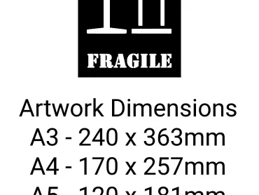 Fragile This Way Up Stencil - Mylar A5/A4/A3