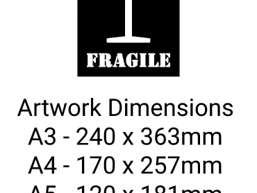 Fragile with Logo Stencil - Mylar A5/A4/A3