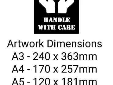 Handle With Care with Logo Stencil - Mylar A5/A4/A3