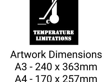 Temperature Limitations with Logo Stencil - Mylar A5/A4/A3
