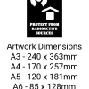 Protect From Radioactive Sources with logo Stencil - Mylar A5/A4/A3