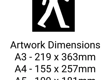 Walking Man Pedestrians Stencil - Mylar A5/A4/A3
