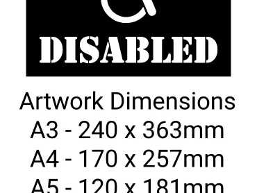 Disabled with Symbol Stencil - Mylar A5/A4/A3