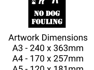 No Dog Fouling Stencil - Mylar A5/A4/A3