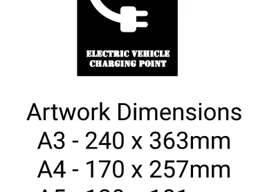 Electric Vehicle Charging Point Stencil with Symbol: Mylar A5/A4/A3