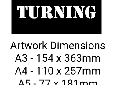 No Turning Stencil - Mylar A5/A4/A3