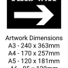 This Way with Arrow to Right Stencil - Mylar A5/A4/A3