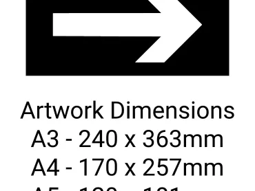 This Way with Arrow to Right Stencil - Mylar A5/A4/A3