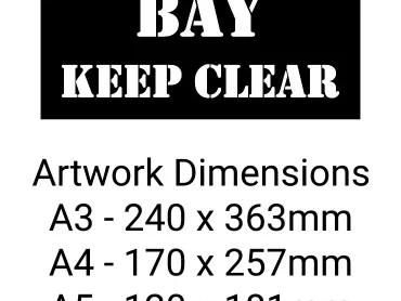 Loading Bay Keep Clear Stencil - Mylar A5/A4/A3