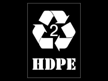 HDPE Recycling Stencil - Symbol & Text