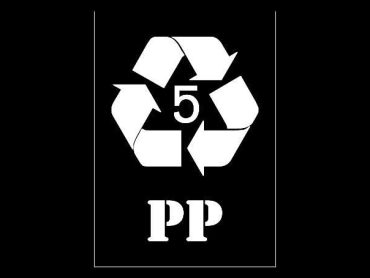 Polypropylene Recycling Stencil (PP)- Symbol & Text