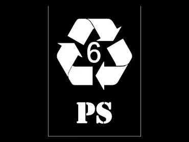 Polystyrene Recycling Stencil (PS)- Symbol & Text