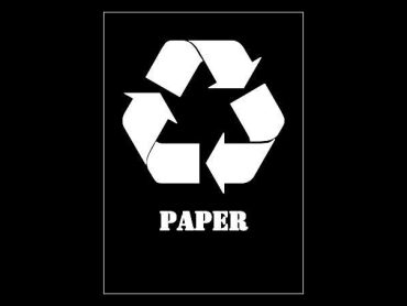 Paper Recycling Stencil - Symbol & Text