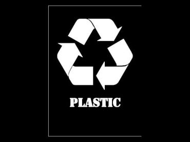 Plastic Recycling Stencil - Symbol & Text