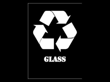 Glass Recycling Stencil - Symbol & Text