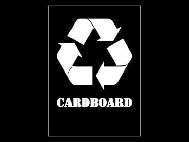 Cardboard Recycling Stencil - Symbol & Text