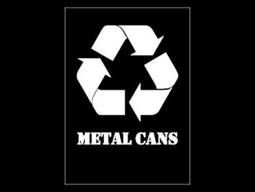 Metal Cans Recycling Stencil - Symbol & Text