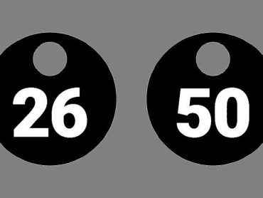 Laser Engraved Valve Tags - Numbered 26-50