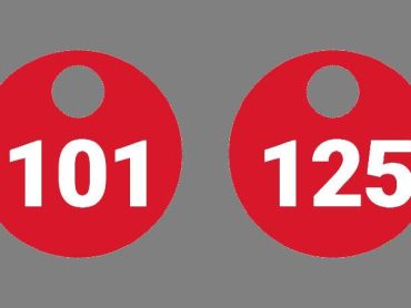 Laser Etched Valve Tags - Numbered 101-125