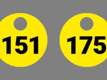 Laser Etched Valve Tags - Numbered 151-175