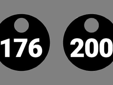 Laser Etched Valve Tags - Numbered 176-200
